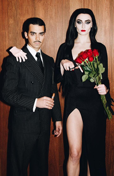 Joe Jonas and Sophie Turner as Gomez and Morticia Addams