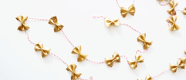 Bowtie Pasta Garland Christmas